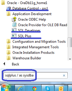 Windows start butting with Oracle database options